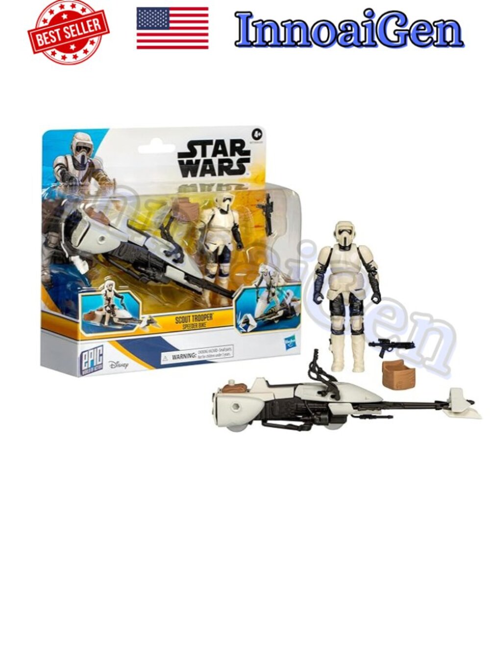 Star Wars Epic World of Action Scout Trooper & Speeder Bike Figure Set Hasbro